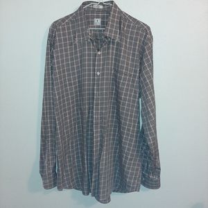Peter Millar Red, Black & White Plaid Shirt Sz Lrg